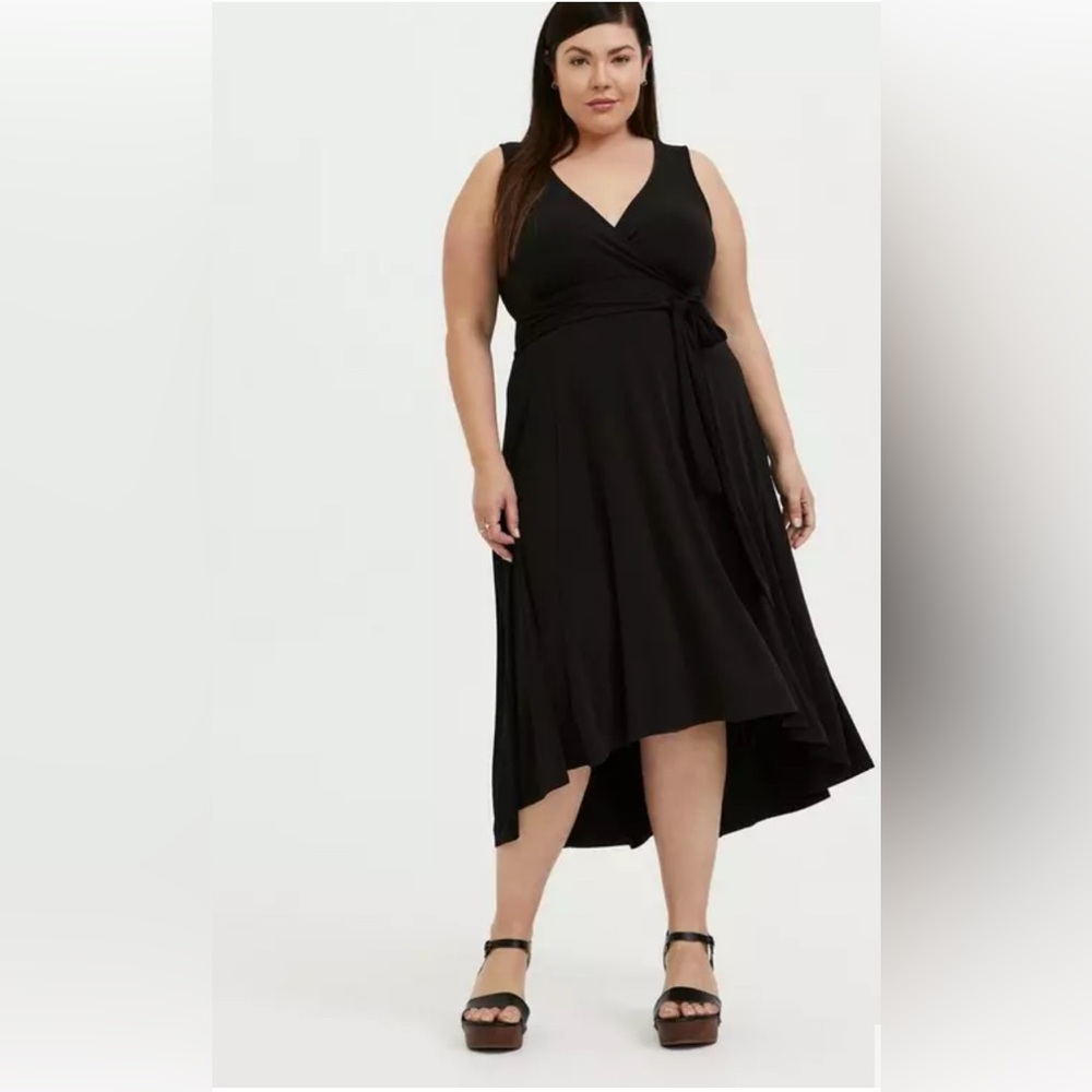 Torrid Black Midi Studio Knit Hi-Low Dress NWT